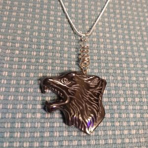 📌SOLD📌WOLF, HEMATITE ETCHED STERLING (99.9% COILED BALE {NC-1718390} -INFO…